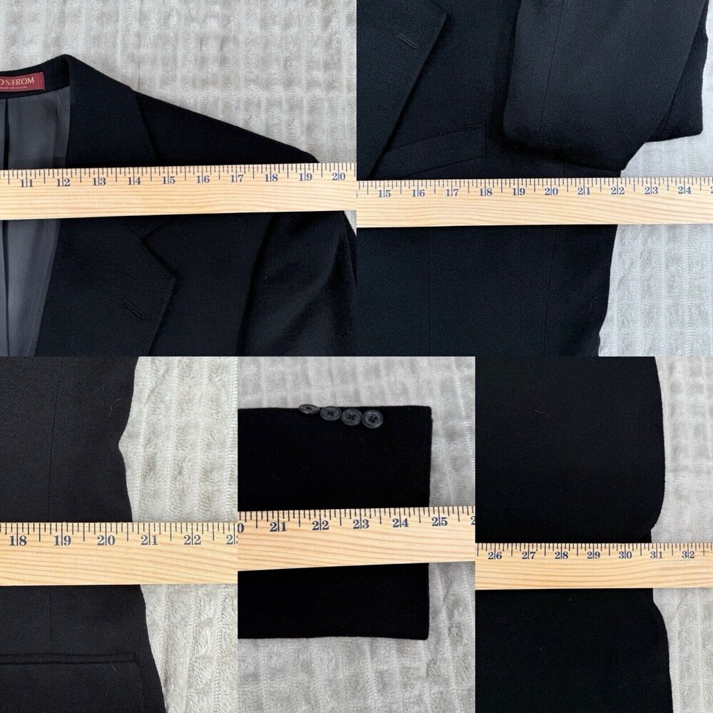 Nordstrom Loro Piana Blazer Jacket Men's 41 Regular Black 100% Vented Italy - Picture 6 of 6